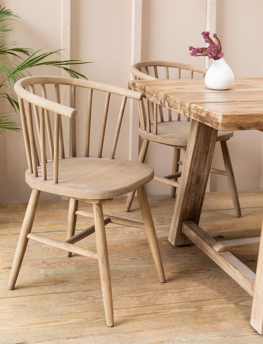 Landrake Curved Back Dining Chair Set of 2 Natural