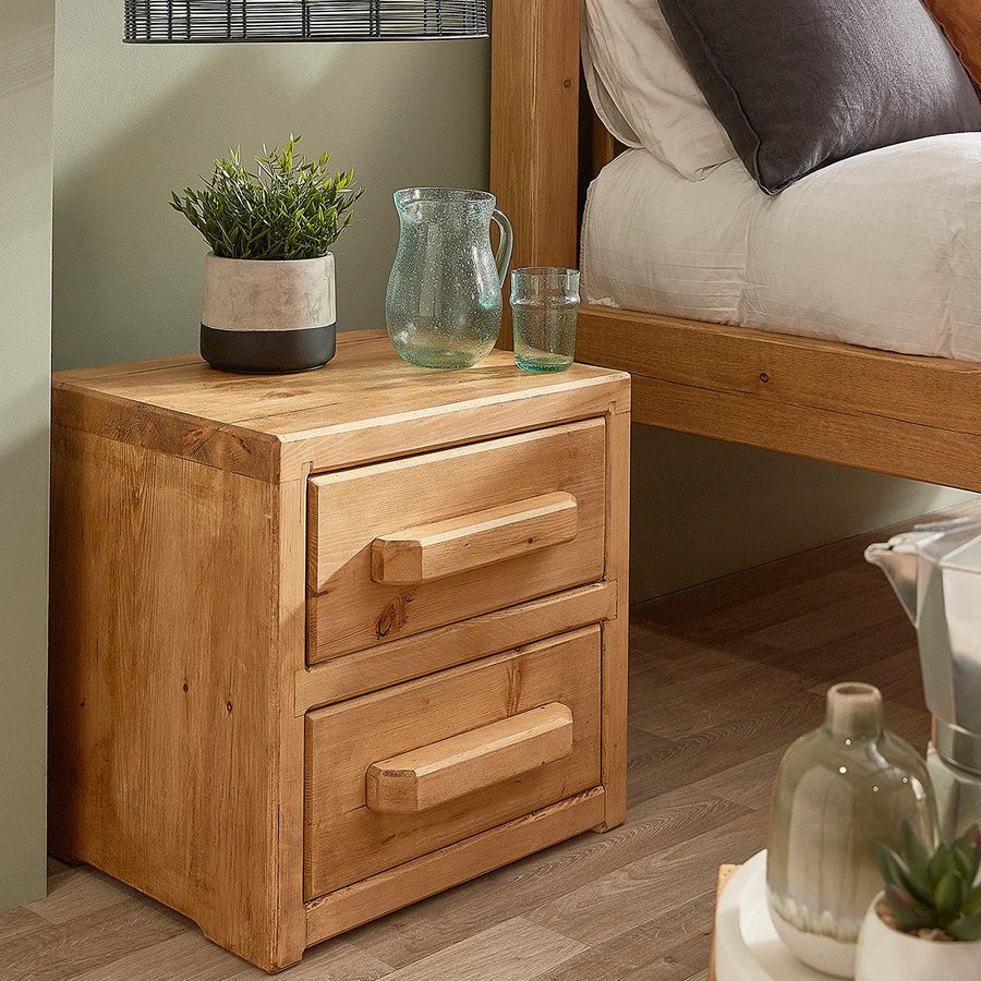 Solid wood bedroom side table