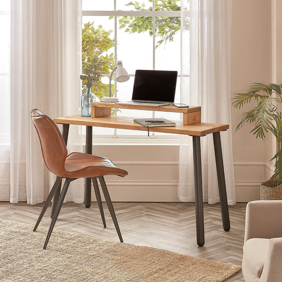 Solid Wood Desk with Single Pin Legs