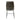 back view of a leather dining chair that has a steel support on a white background