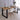 solid oak dining room table with white chairs 