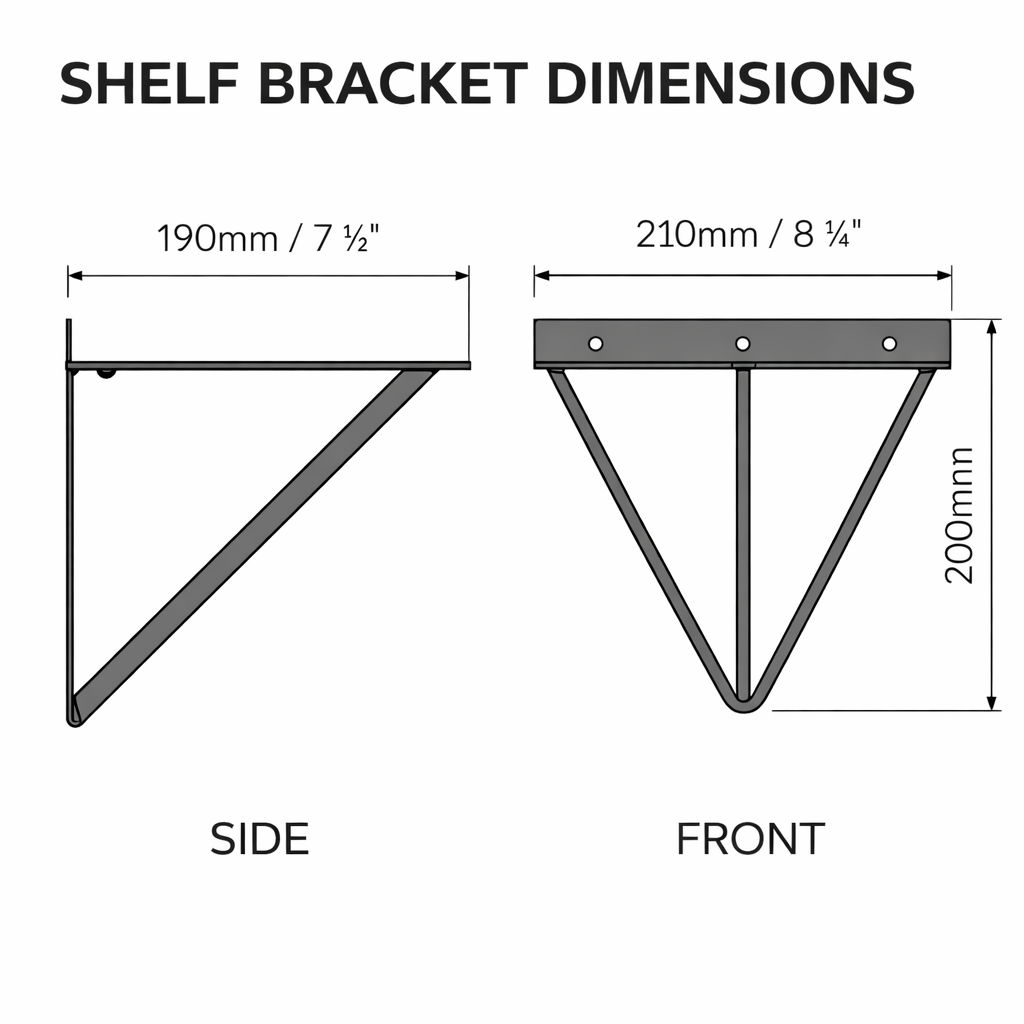 Dimensions In Bracket Metal Shelf Bracket – Prism Design - Off the Grain