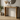 Slim pine radiator console table shown from the side, showing the depth and wooden legs