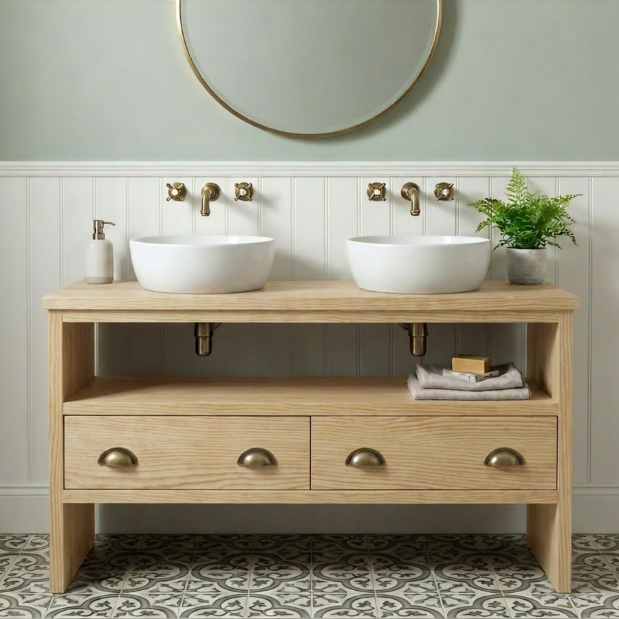 Rustic Double Vanity Unit