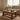 Wooden coffee table with decorative items in a living room setting