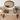 Black steel frame legs on a solid oak console table