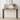Oak console table with black steel legs in a hallway