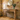 Farmhouse style solid oak console table with turned legs, side view in a hallway