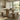 side view of solid oak dining table with T leg base showing open seating space and clear leg positioning