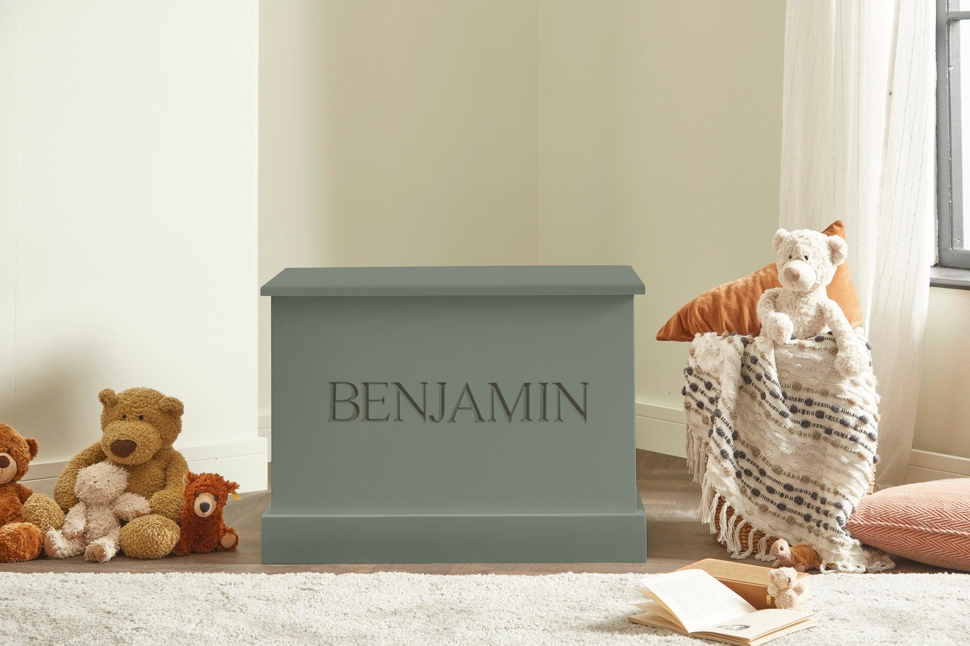 Painted Toy Chest with Personalisation Off the Grain