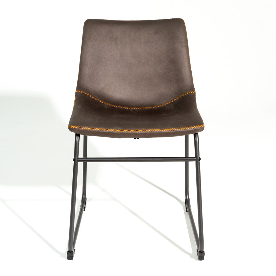 Industrial Grey Mussel Moleskin Dining Chair