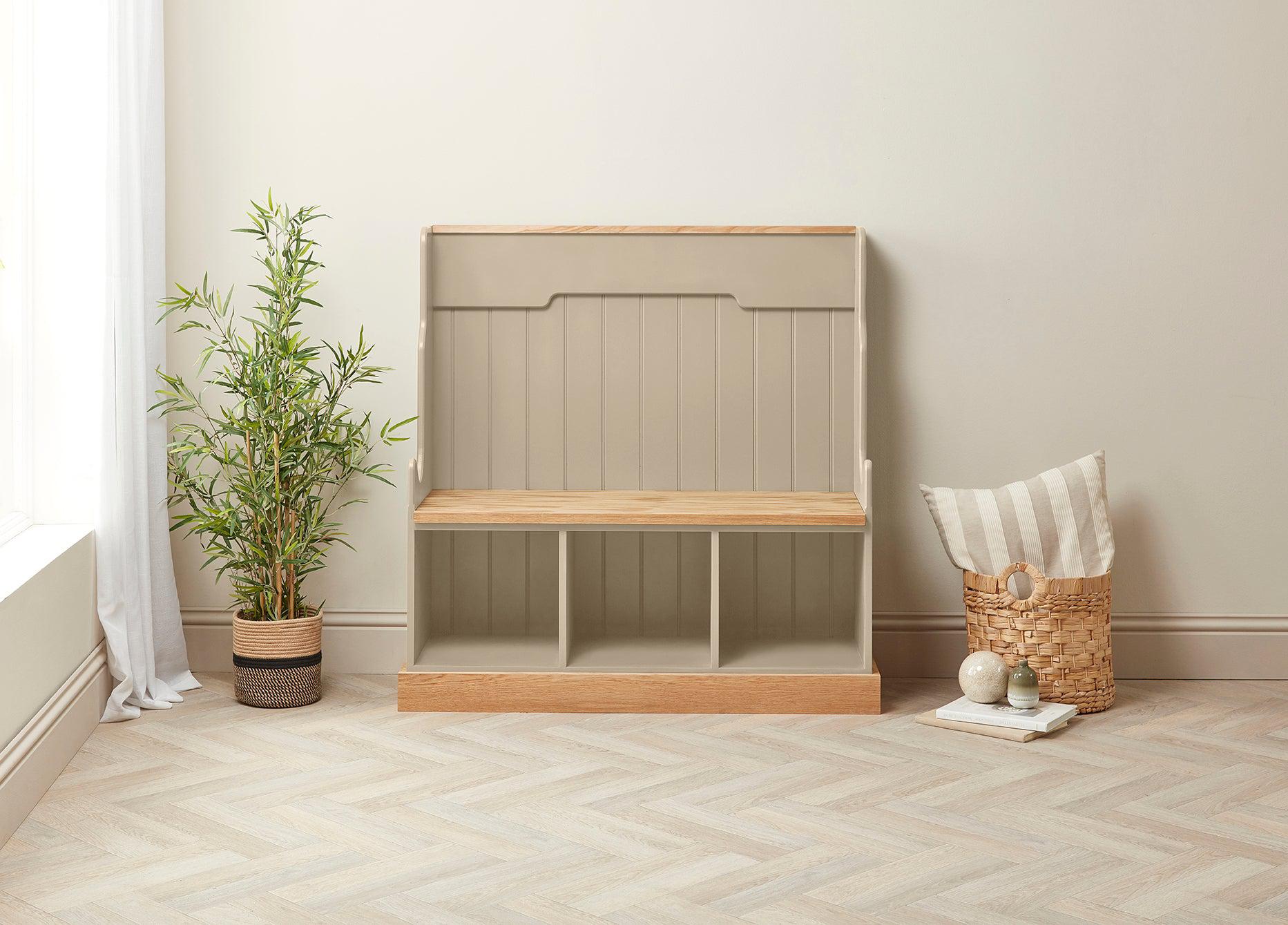Wooden hallway shelf outlet
