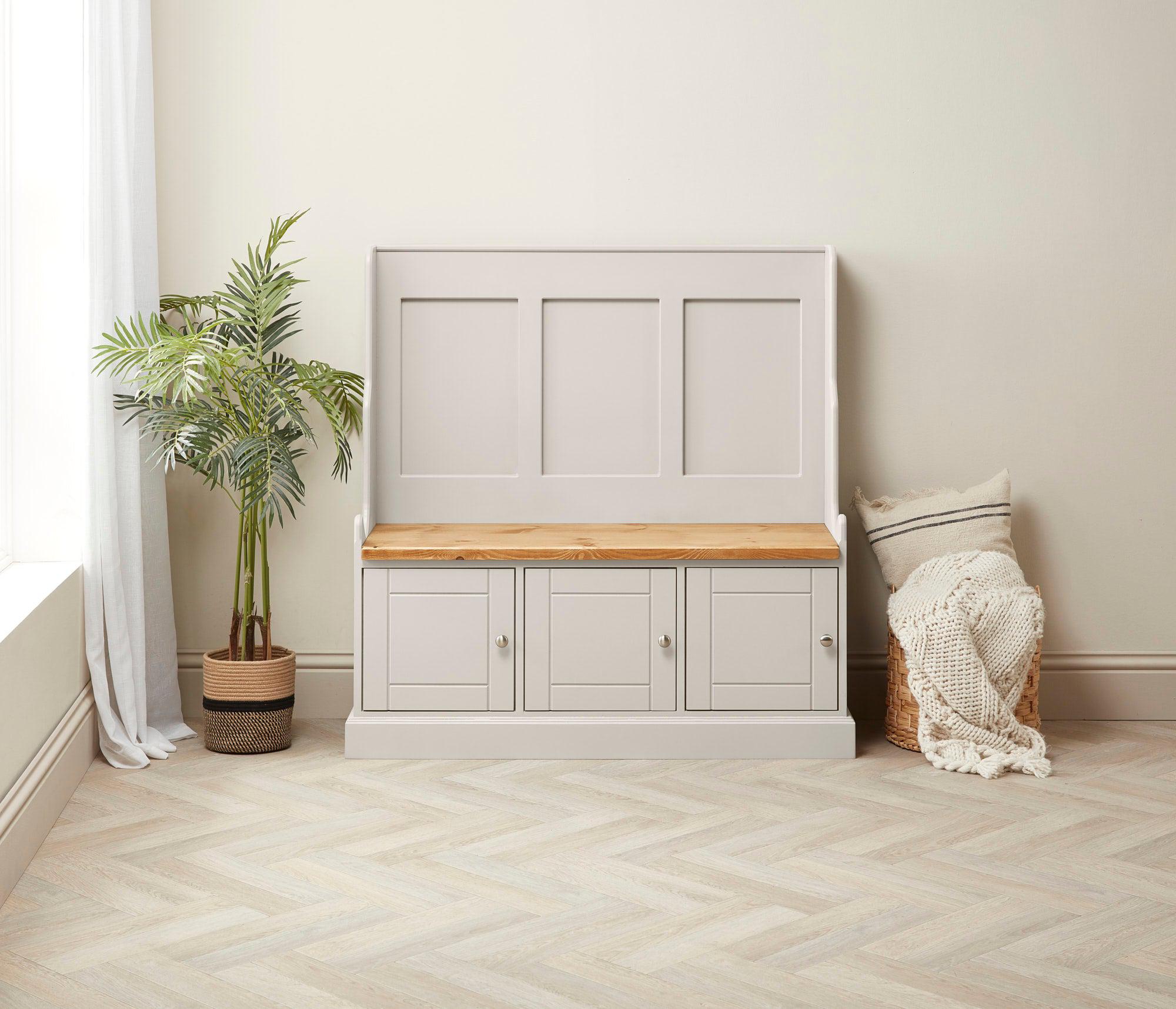 Shaker style shop storage bench