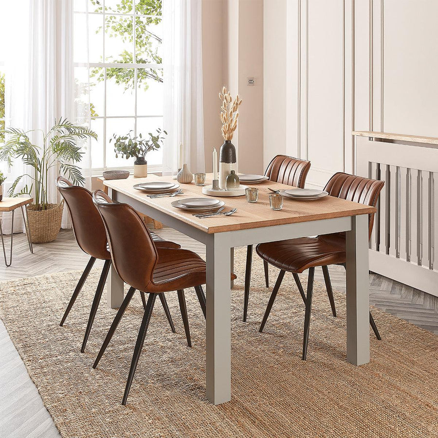 Oak Dining Table with Painted Legs