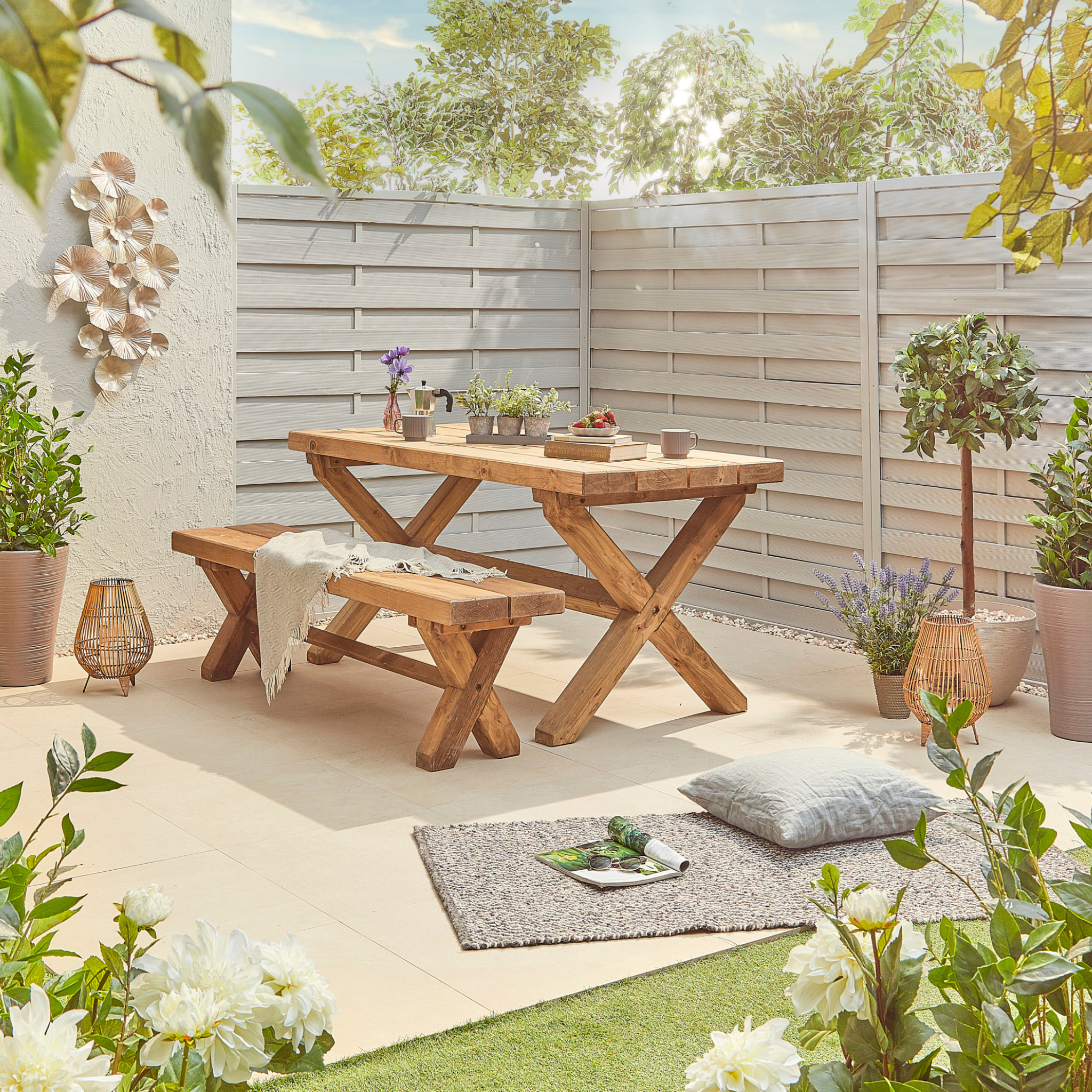 X Frame Garden Table Off the Grain