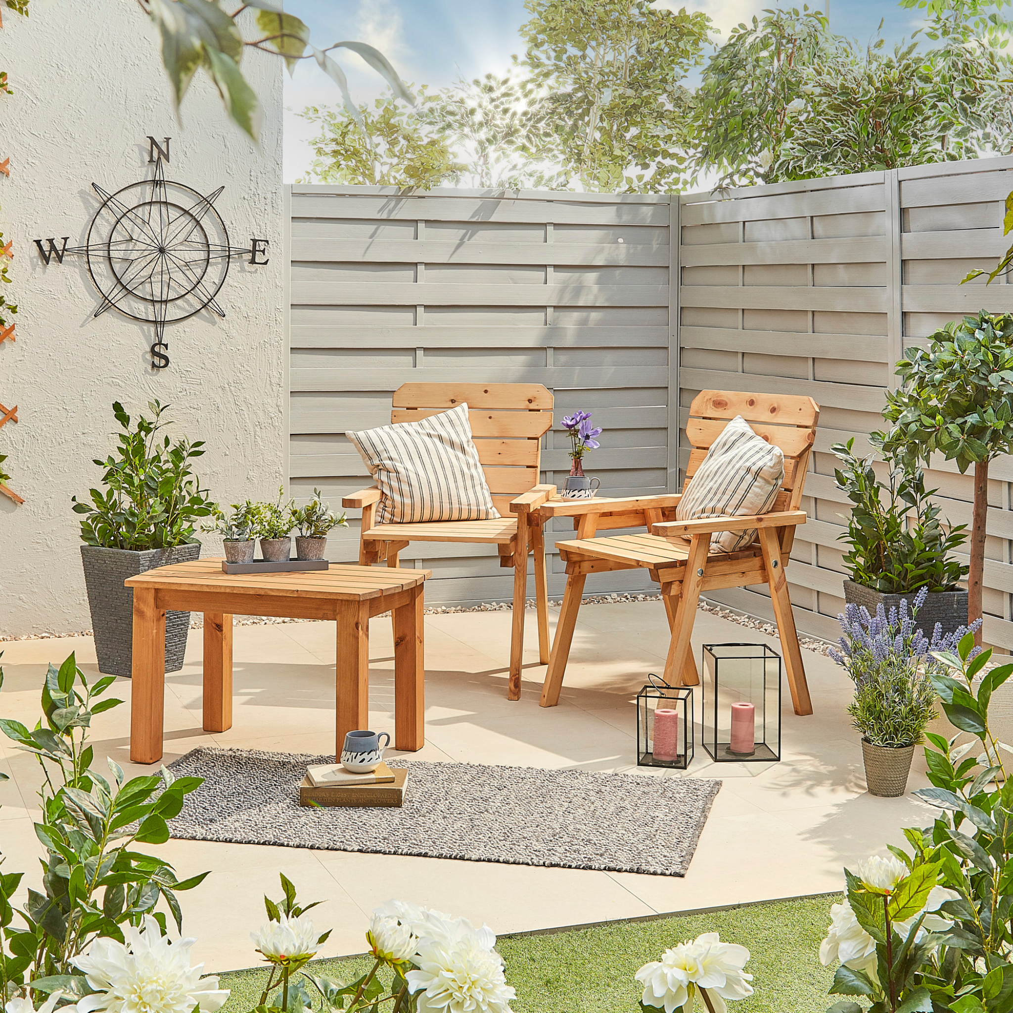 Garden love online seat with table