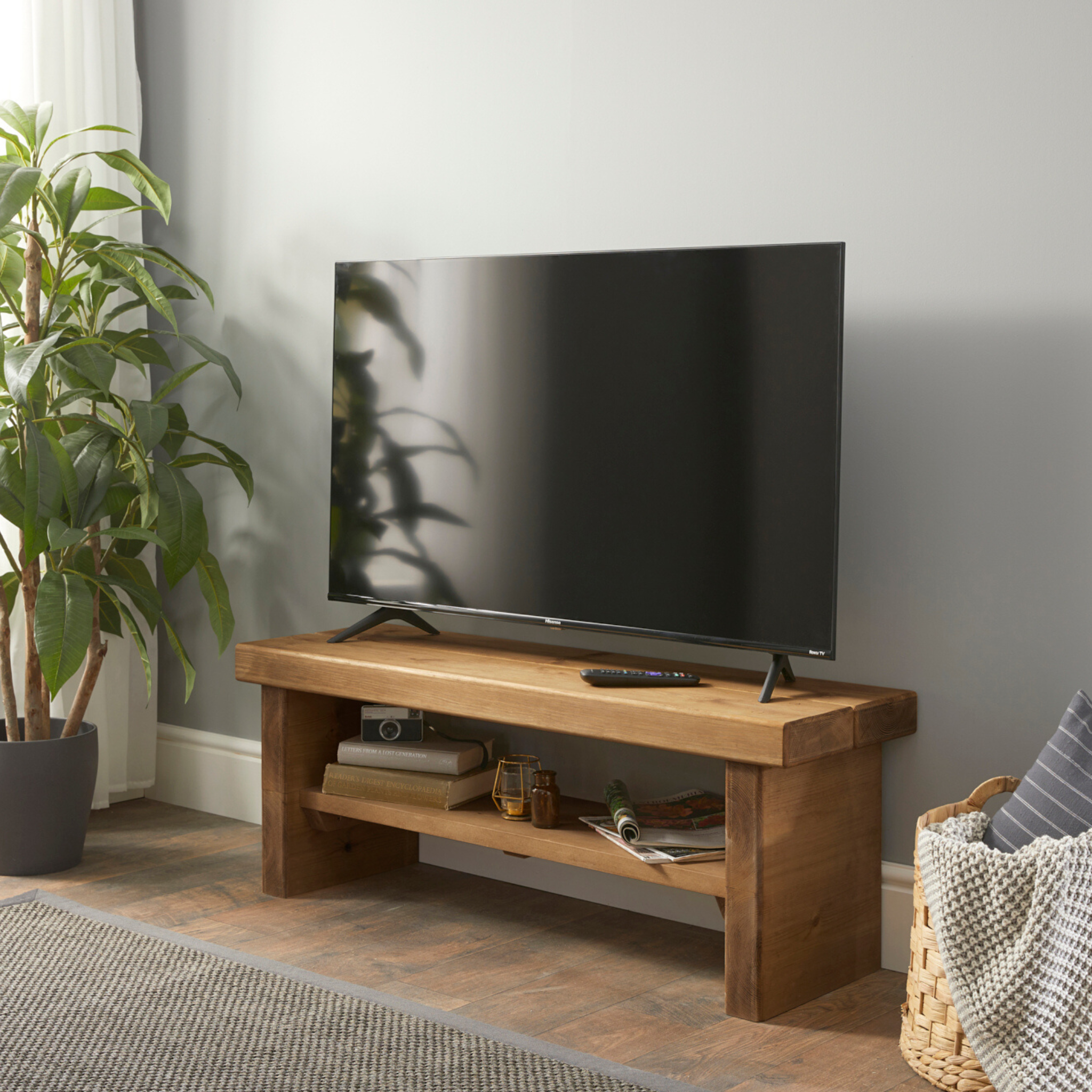 Chunky rustic hot sale tv stand