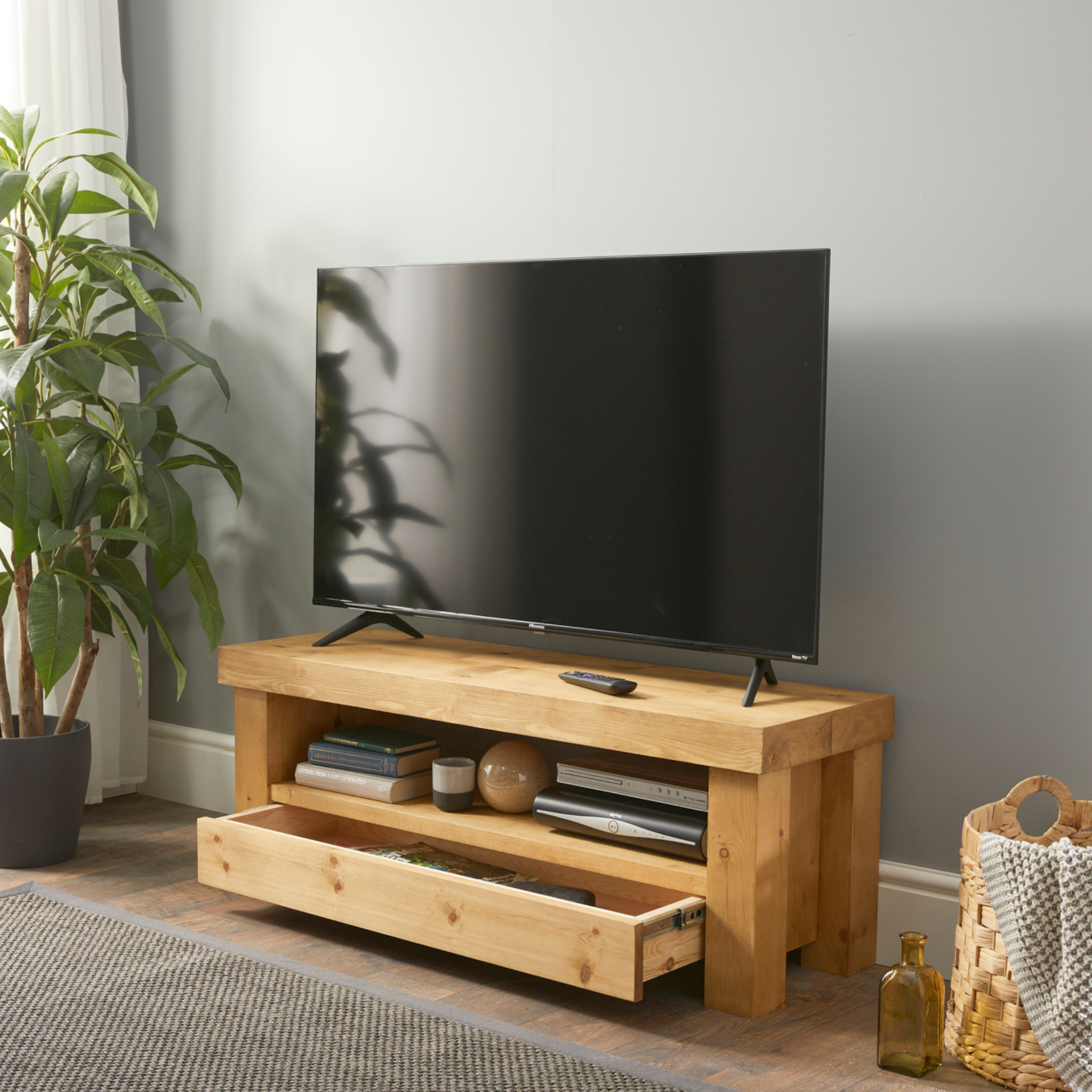 Solid Wood TV Stand / Unit with Storage - Off the Grain