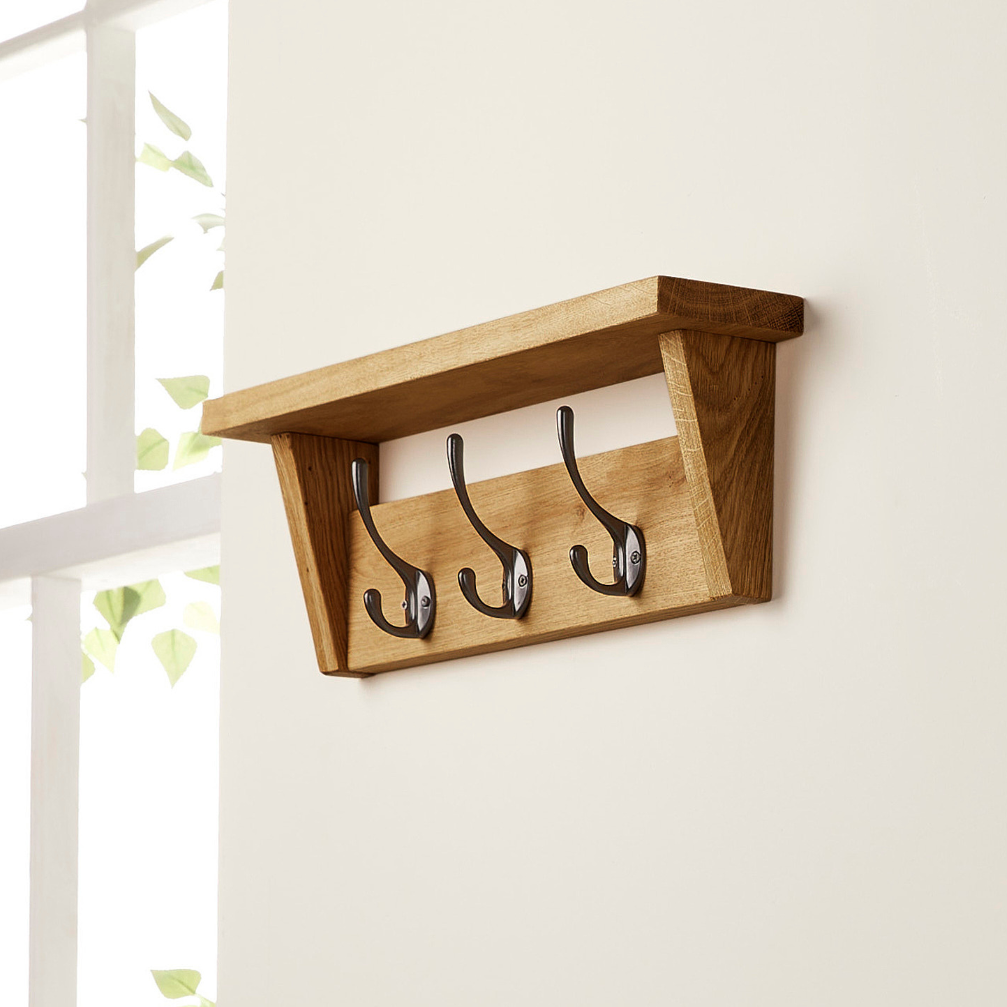 Wooden coat rack with shelf sale