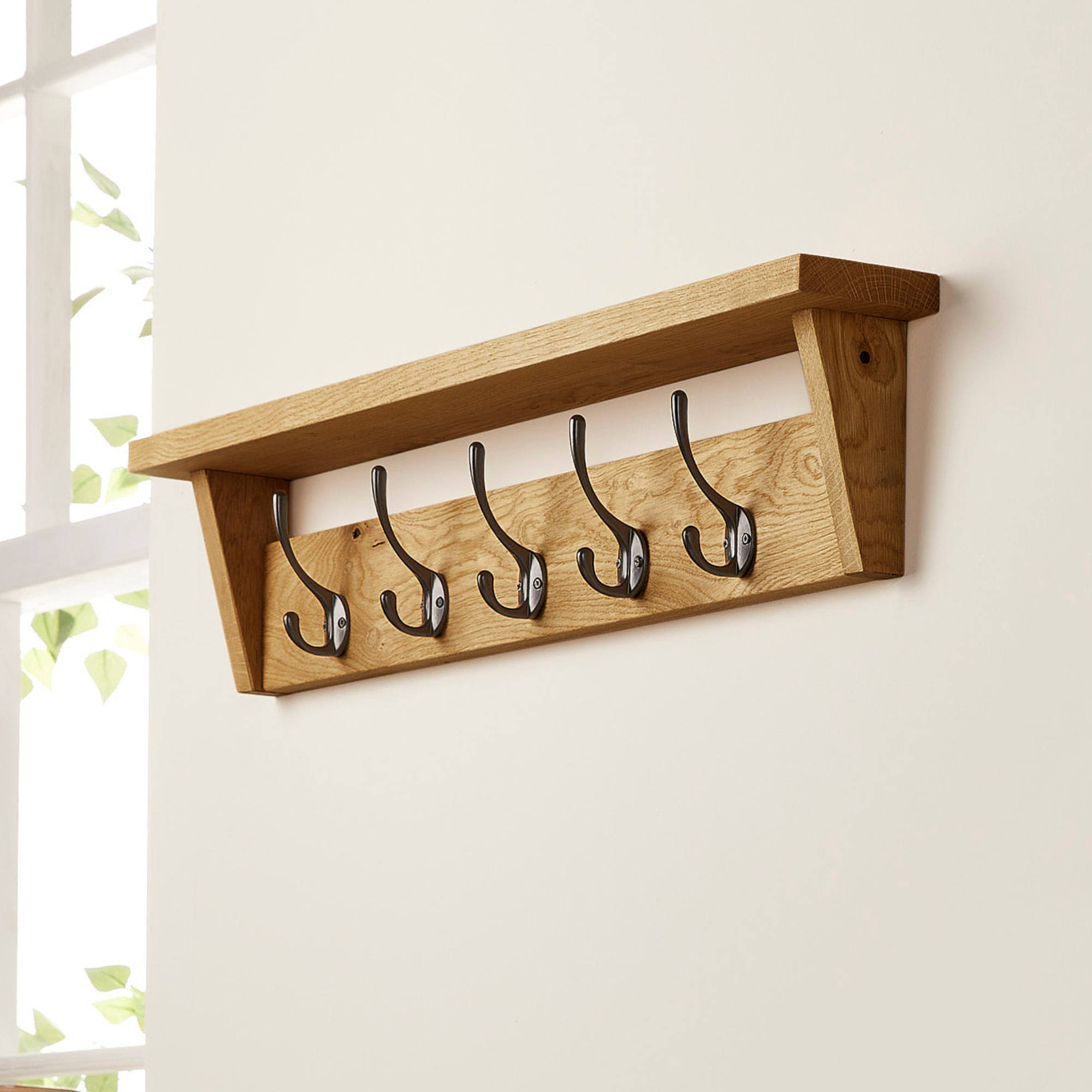 Oak best sale coat rack