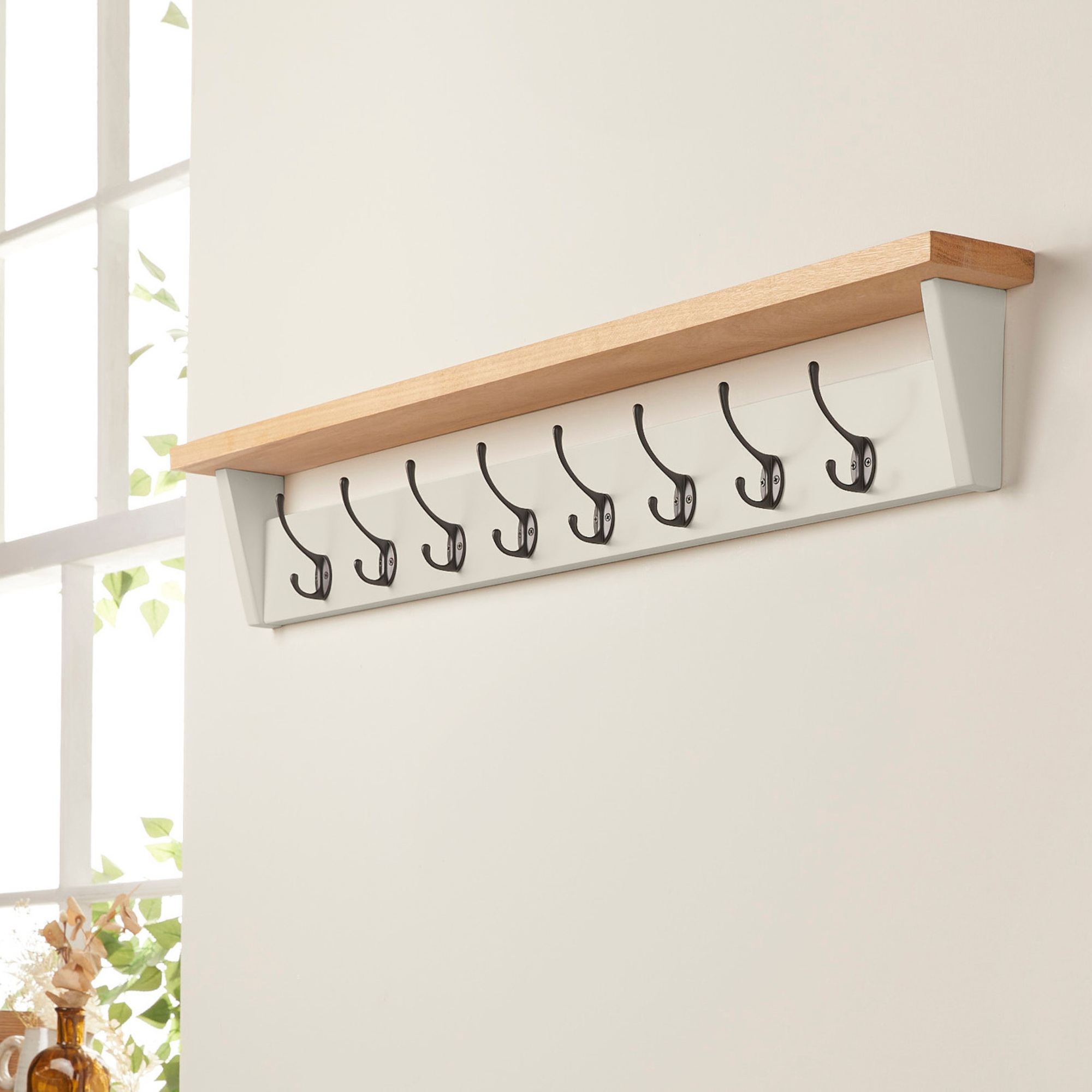 Grey coat rack with shelf hotsell