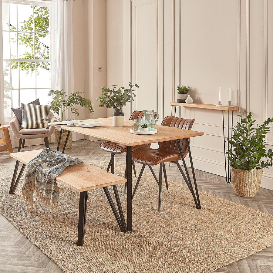 Oak Dining Table with Box Legs