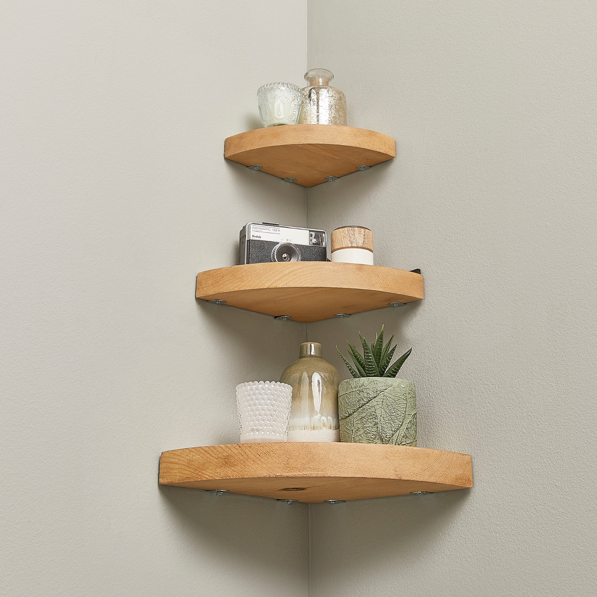 Rustic Corner Shlf Rustic Round Corner Shelf | Solid Wood Floating Corner Shelf - Off the ...