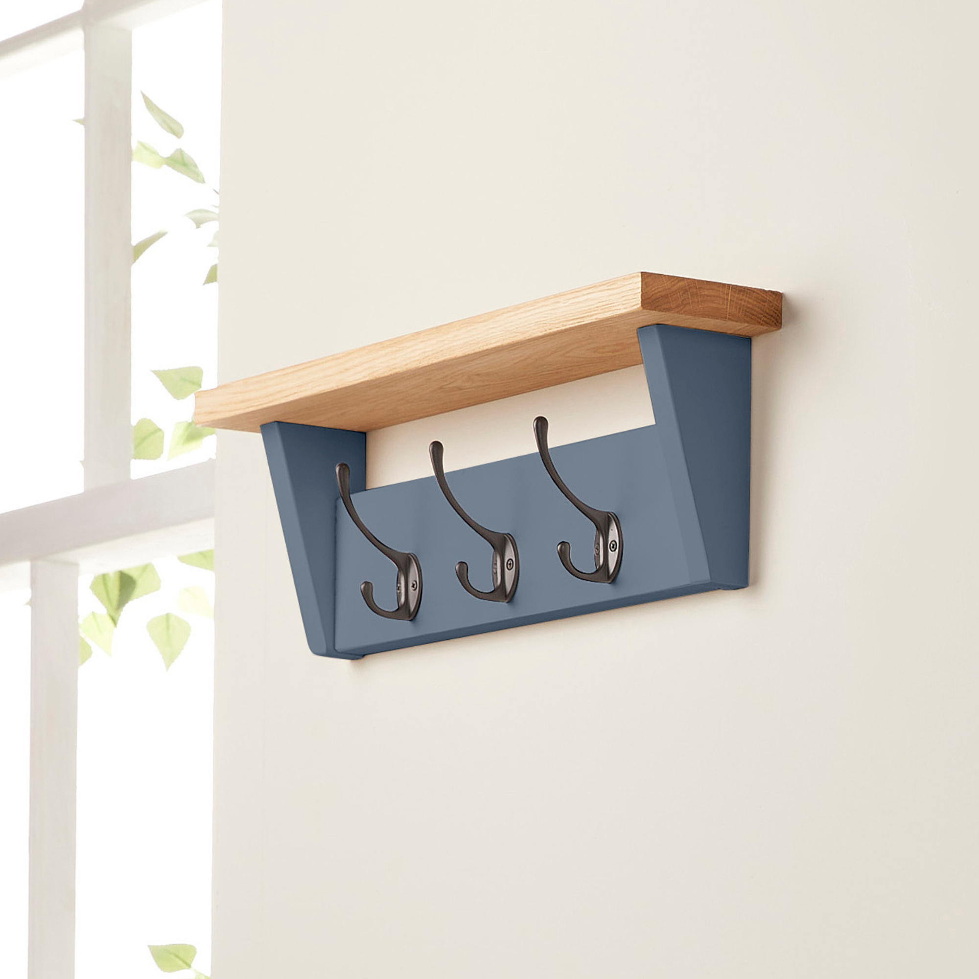 Stiffkey Blue Coat Rack With Shelf | Handcrafted in Yorkshire - Off the ...